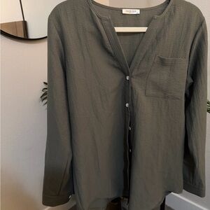 Olive green short set